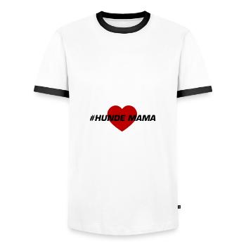 Hunde Mama - Männer Kontrast-T-Shirt - Weiß/Schwarz - Vorne - AI Model Female 172 light (172cm) & AI Model Male 178 dark (178cm)