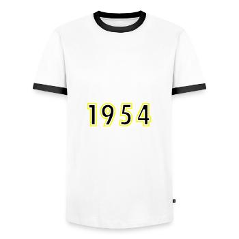 1954 Year Birthday - Men's Ringer Shirt - white/black - Front - AI Model Female 172 light (172cm) & AI Model Male 178 dark (178cm)
