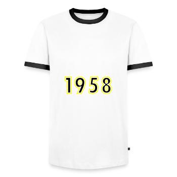 1958 Year Birthday - Men's Ringer Shirt - white/black - Front - AI Model Female 172 light (172cm) & AI Model Male 178 dark (178cm)