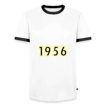 1956 Year Birthday - Men's Ringer Shirt - white/black - Front - AI Model Female 172 light (172cm) & AI Model Male 178 dark (178cm)