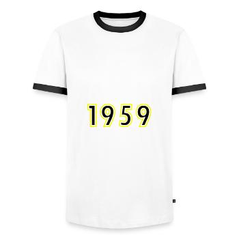 1959 Year Birthday - Men's Ringer Shirt - white/black - Front - AI Model Female 172 light (172cm) & AI Model Male 178 dark (178cm)