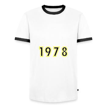 1978 Year Birthday - Men's Ringer Shirt - white/black - Front - AI Model Female 172 light (172cm) & AI Model Male 178 dark (178cm)
