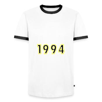 1994 Jahr Geburtstag - Männer Kontrast-T-Shirt - Weiß/Schwarz - Vorne - AI Model Female 172 light (172cm) & AI Model Male 178 dark (178cm)