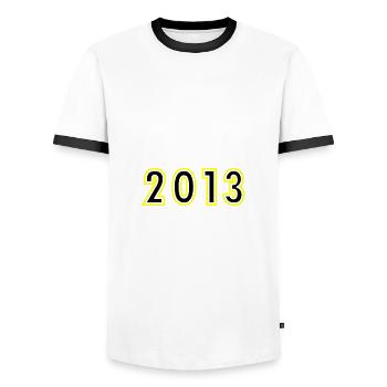 2013 Year Birthday - Men's Ringer Shirt - white/black - Front - AI Model Female 172 light (172cm) & AI Model Male 178 dark (178cm)