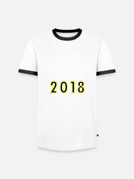 2018 Year Birthday - Men's Ringer Shirt - white/black