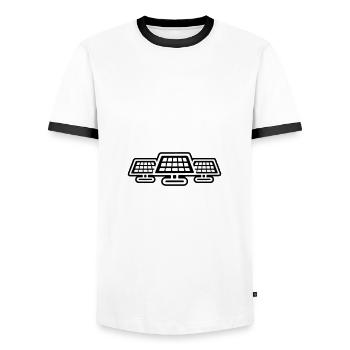 Photovoltaik Anlage Solar Energie - Männer Kontrast-T-Shirt - Weiß/Schwarz - Vorne - AI Model Female 172 light (172cm) & AI Model Male 178 dark (178cm)