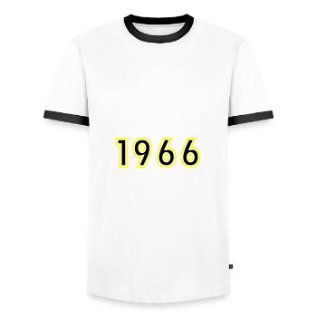 1966 Year Birthday - Men's Ringer Shirt - white/black - Front - AI Model Female 172 light (172cm) & AI Model Male 178 dark (178cm)