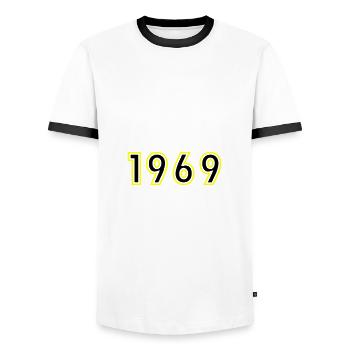 1969 Year Birthday - Men's Ringer Shirt - white/black - Front - AI Model Female 172 light (172cm) & AI Model Male 178 dark (178cm)