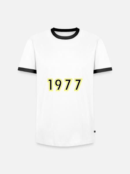 1977 Year Birthday - Men's Ringer Shirt - white/black