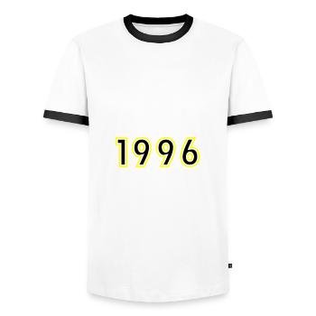 1996 Year Birthday - Men's Ringer Shirt - white/black - Front - AI Model Female 172 light (172cm) & AI Model Male 178 dark (178cm)