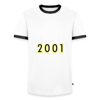 2001 Year Birthday - Men's Ringer Shirt - white/black - Front - AI Model Female 172 light (172cm) & AI Model Male 178 dark (178cm)