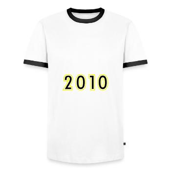 2010 Jahr Geburtstag - Männer Kontrast-T-Shirt - Weiß/Schwarz - Vorne - AI Model Female 172 light (172cm) & AI Model Male 178 dark (178cm)