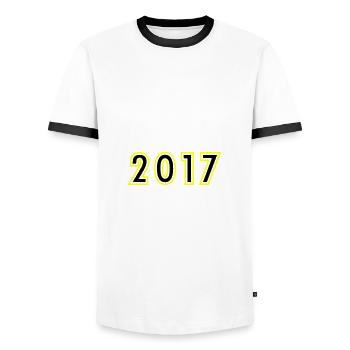 2017 Jahr Geburtstag - Männer Kontrast-T-Shirt - Weiß/Schwarz - Vorne - AI Model Female 172 light (172cm) & AI Model Male 178 dark (178cm)