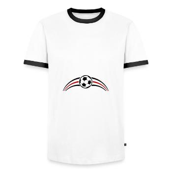 Soccer Team - Men's Ringer Shirt - white/black - Front - AI Model Female 172 light (172cm) & AI Model Male 178 dark (178cm)