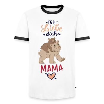 Ich liebe dich Mama - Männer Kontrast-T-Shirt - Weiß/Schwarz - Vorne - AI Model Female 172 light (172cm) & AI Model Male 178 dark (178cm)