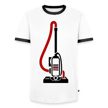 Staubsauger Symbol Reinigungsfirma - Männer Kontrast-T-Shirt - Weiß/Schwarz - Vorne - AI Model Female 172 light (172cm) & AI Model Male 178 dark (178cm)