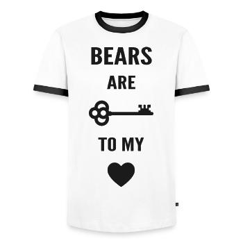 Bears are the key to my heart - Men's Ringer Shirt - white/black - Front - AI Model Female 172 light (172cm) & AI Model Male 178 dark (178cm)