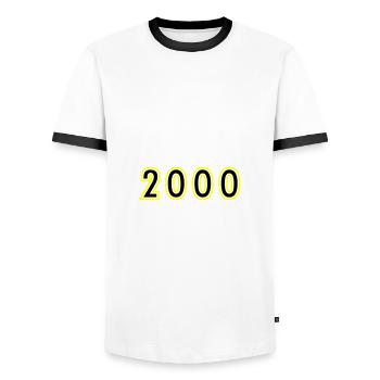 2000 Jahr Geburtstag - Männer Kontrast-T-Shirt - Weiß/Schwarz - Vorne - AI Model Female 172 light (172cm) & AI Model Male 178 dark (178cm)