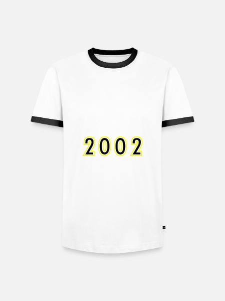 2002 Année Anniversaire - T-shirt contrasté Homme - blanc/noir