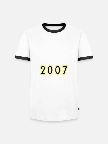 2007 Année Anniversaire - T-shirt contrasté Homme - blanc/noir