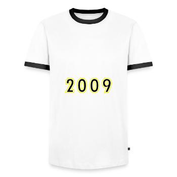 2009 Year Birthday - Men's Ringer Shirt - white/black - Front - AI Model Female 172 light (172cm) & AI Model Male 178 dark (178cm)