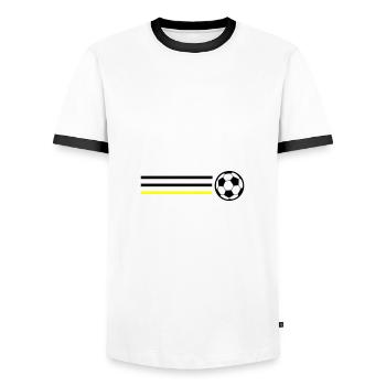 Fussball Symbol Deutschland - Männer Kontrast-T-Shirt - Weiß/Schwarz - Vorne - AI Model Female 172 light (172cm) & AI Model Male 178 dark (178cm)