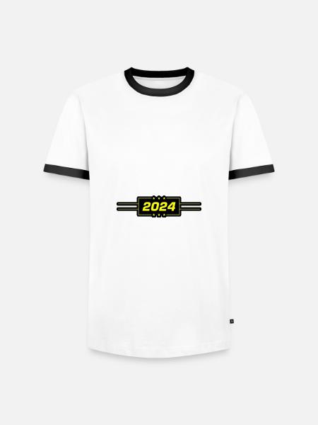 Année 2024 - T-shirt contrasté Homme - blanc/noir