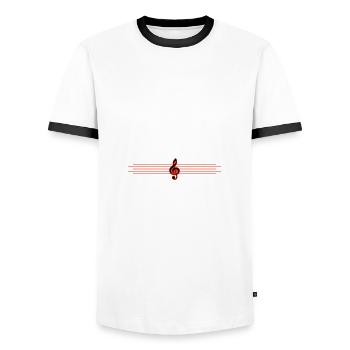 ligne de clé - T-shirt contrasté Homme - blanc/noir - Devant - AI Model Female 172 light (172cm) & AI Model Male 178 dark (178cm)