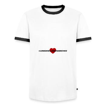 Hen Party Heart - Men's Ringer Shirt - white/black - Front - AI Model Female 172 light (172cm) & AI Model Male 178 dark (178cm)