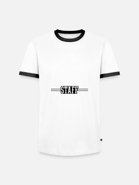Staff Member - Men's Ringer Shirt - white/black