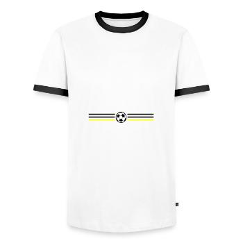 Soccer Championship Germany - Men's Ringer Shirt - white/black - Front - AI Model Female 172 light (172cm) & AI Model Male 178 dark (178cm)