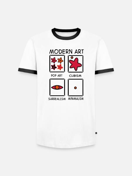 2541614 122757476 Kunst - Männer Kontrast-T-Shirt - Weiß/Schwarz