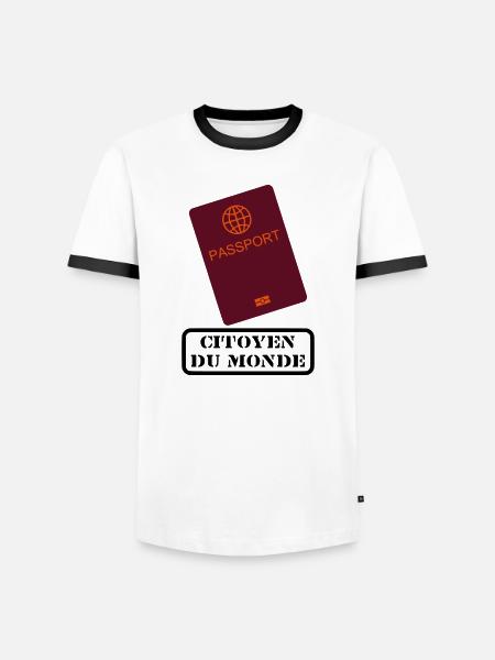 Weltbürger - Männer Kontrast-T-Shirt - Weiß/Schwarz