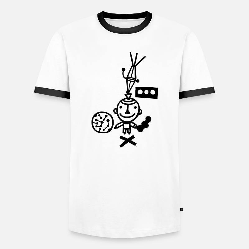 Glücksbringer - Männer Kontrast-T-Shirt - Weiß/Schwarz
