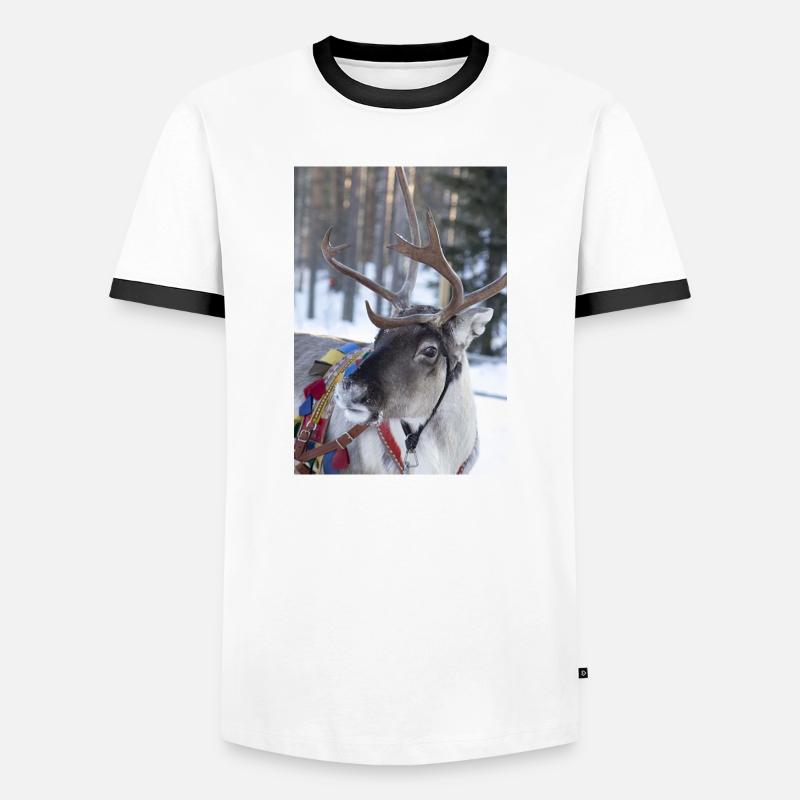 Reindeer - Men's Ringer Shirt - white/black