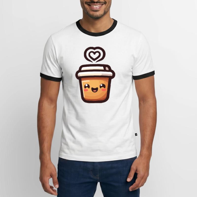 Caffeine Cutie : le joyeux Java T-shirt contrasté Homme