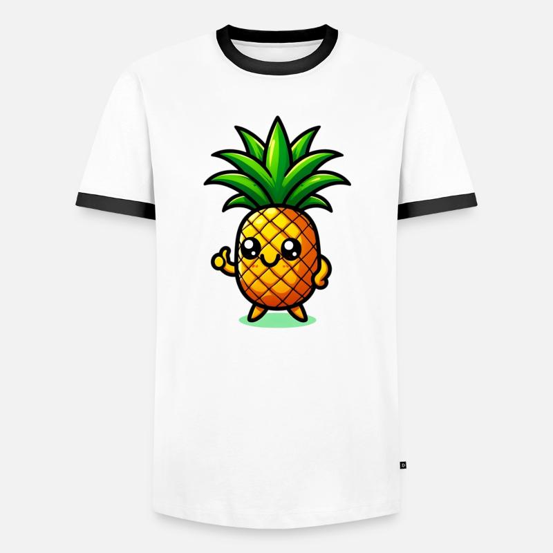 Pineapple - Men's Ringer Shirt - white/black