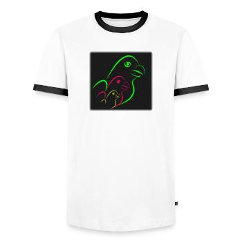 anniversary. Anniversary Decade. humor. funny - Men's Ringer Shirt - white/black - Front - AI Model Female 172 light (172cm) & AI Model Male 178 dark (178cm)