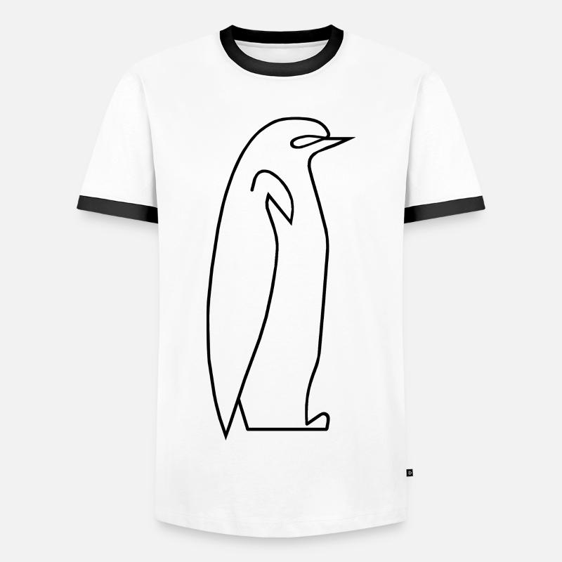 Penguin - Men's Ringer Shirt - white/black