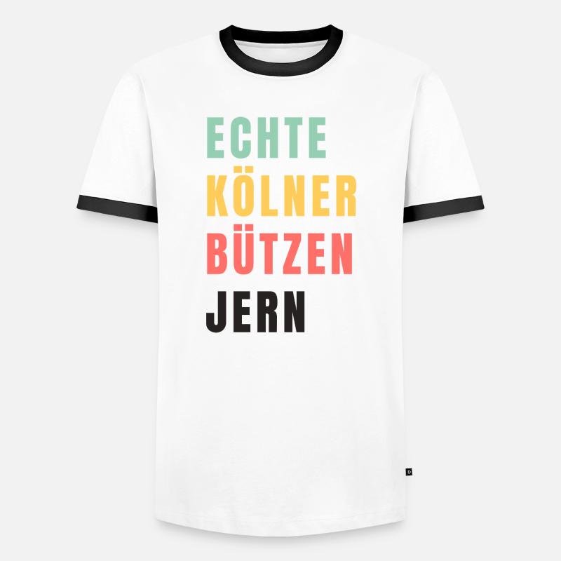 Echte Kölner bützen jern Karneval - Men's Ringer Shirt - white/black
