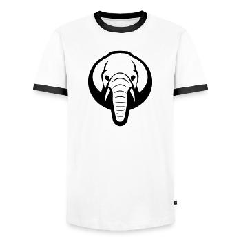Elefant - Männer Kontrast-T-Shirt - Weiß/Schwarz - Vorne - AI Model Female 172 light (172cm) & AI Model Male 178 dark (178cm)
