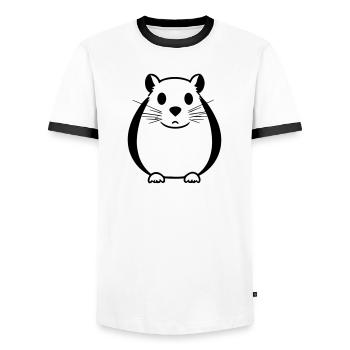 Hamster - Männer Kontrast-T-Shirt - Weiß/Schwarz - Vorne - AI Model Female 172 light (172cm) & AI Model Male 178 dark (178cm)