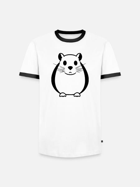 Hamster - Männer Kontrast-T-Shirt - Weiß/Schwarz