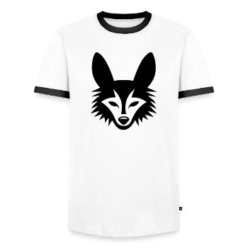 Fuchs - Männer Kontrast-T-Shirt - Weiß/Schwarz - Vorne - AI Model Female 172 light (172cm) & AI Model Male 178 dark (178cm)