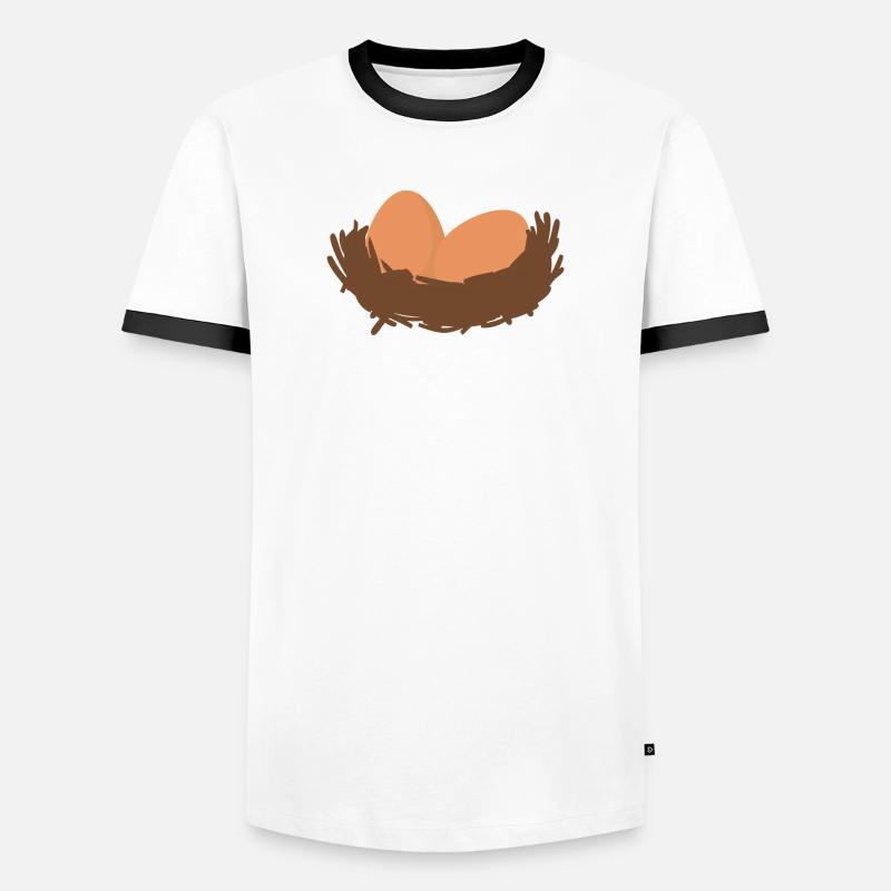 Eier Nest Egg Easter - Männer Kontrast-T-Shirt - Weiß/Schwarz