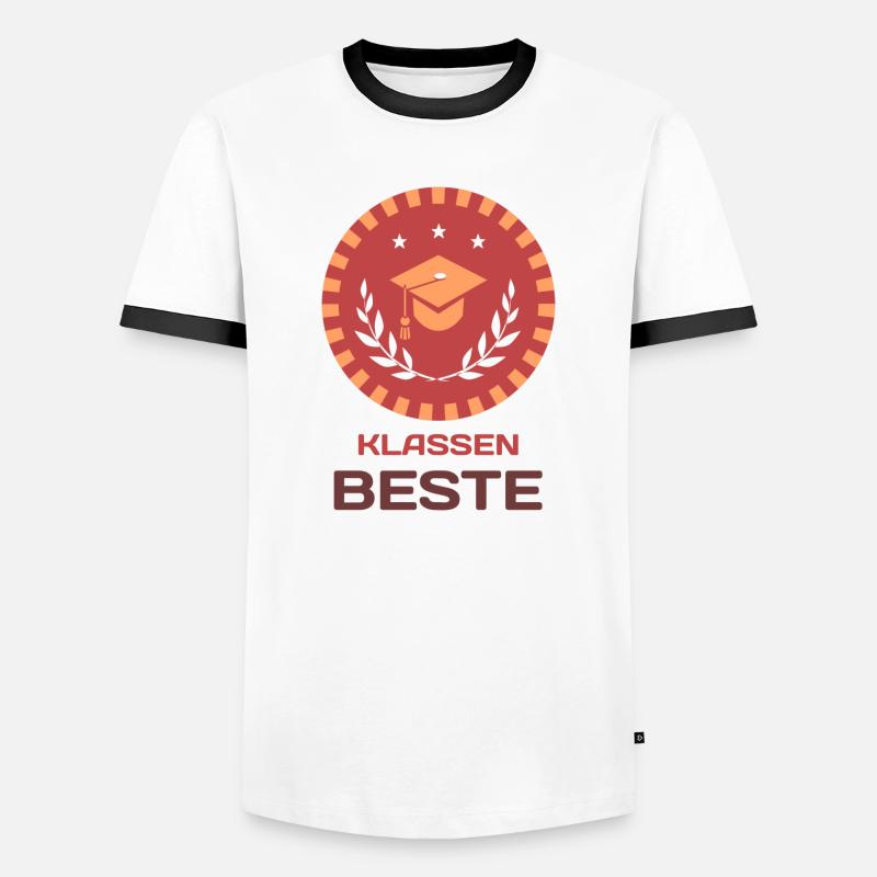 Klassenbeste - Männer Kontrast-T-Shirt - Weiß/Schwarz