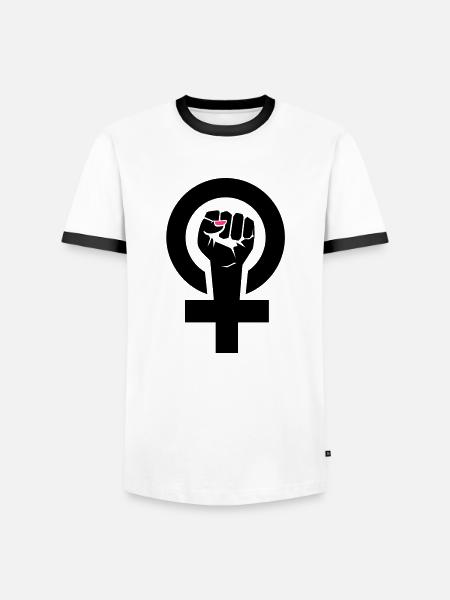 feministin - Männer Kontrast-T-Shirt - Weiß/Schwarz