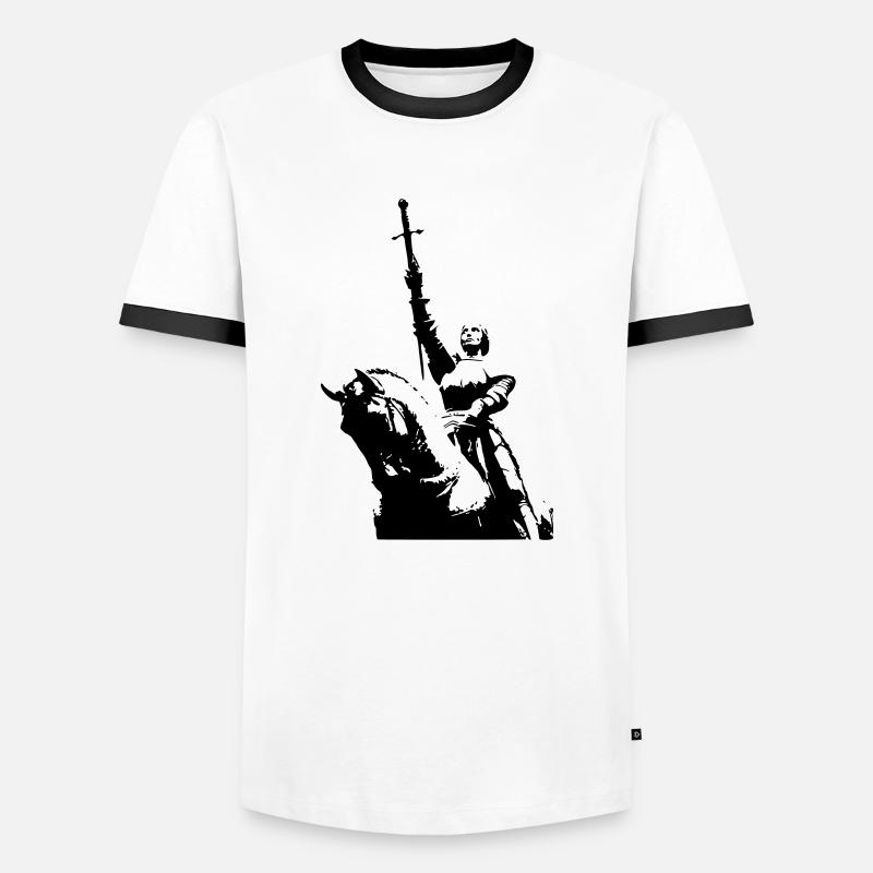 Jeanne d'Arc - Männer Kontrast-T-Shirt - Weiß/Schwarz