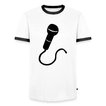 micro - T-shirt contrasté Homme - blanc/noir - Devant - AI Model Female 172 light (172cm) & AI Model Male 178 dark (178cm)