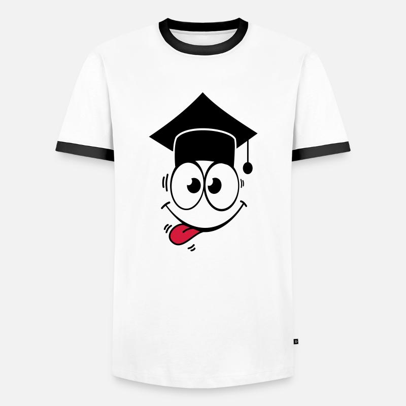 Gesicht Absolvent 1 - Männer Kontrast-T-Shirt - Weiß/Schwarz